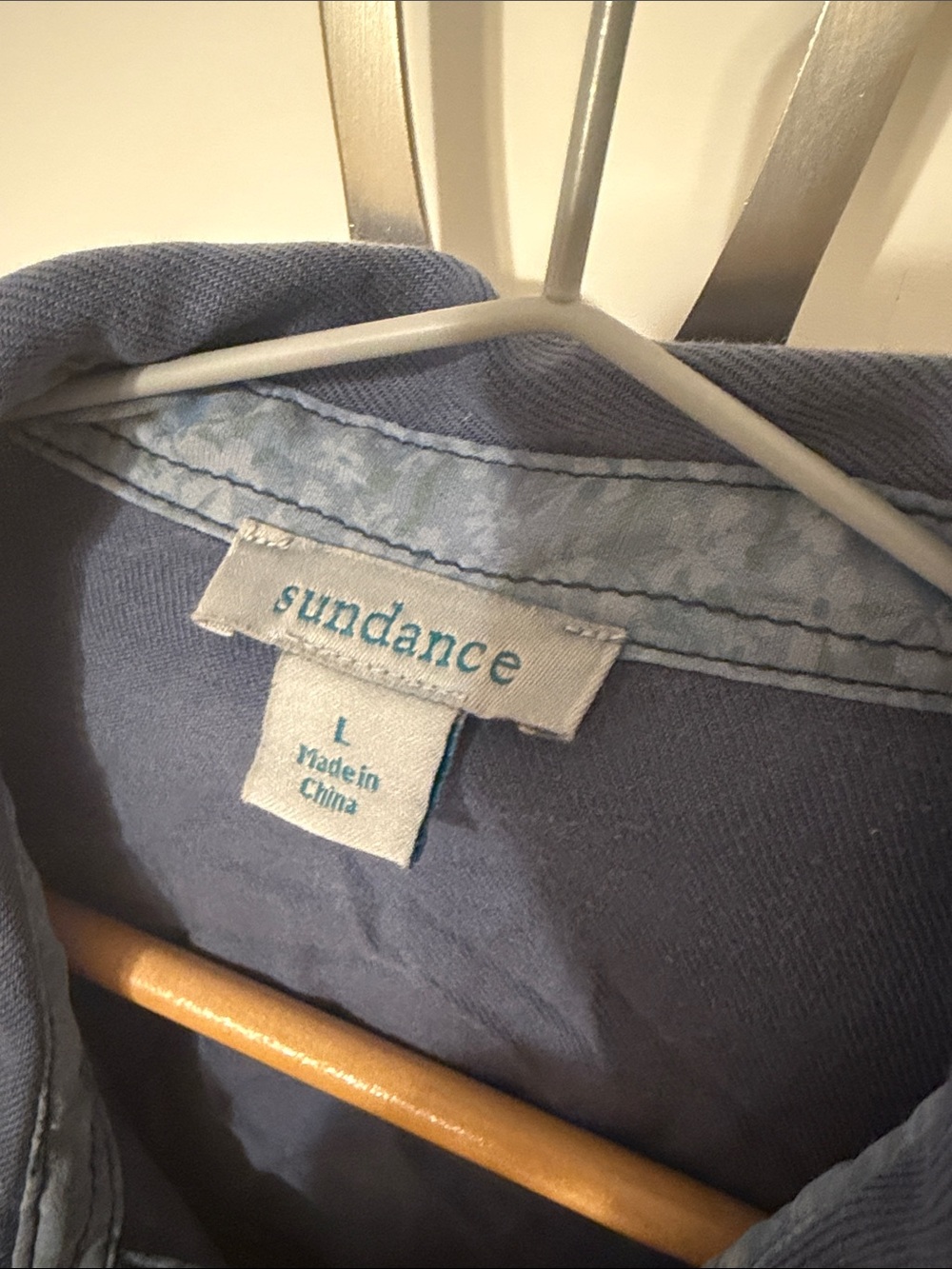 Sundance Dusty Blue Embroidered Button-Front Shirt